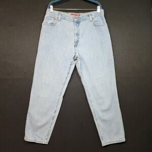 Vintage 02' Levi's 550 Relaxed Fit Tapered Leg Size 16 Light Wash  Mom Jeans